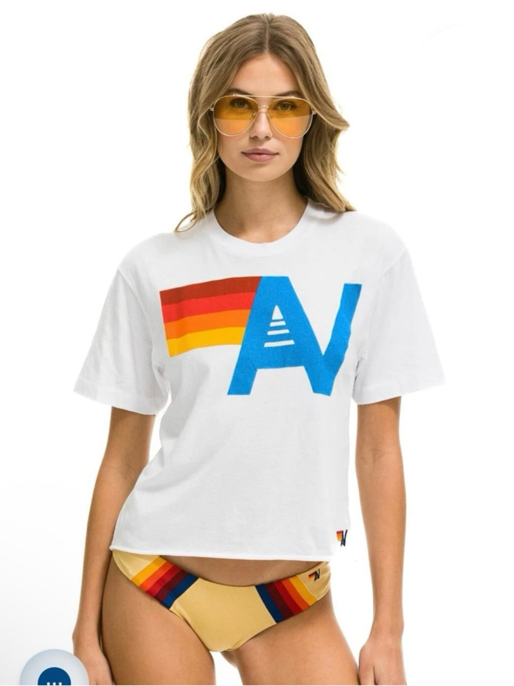 💫Aviator Nation Logo Boyfriend Tee, White, XS, NWOT, NEVER WORN!!!!